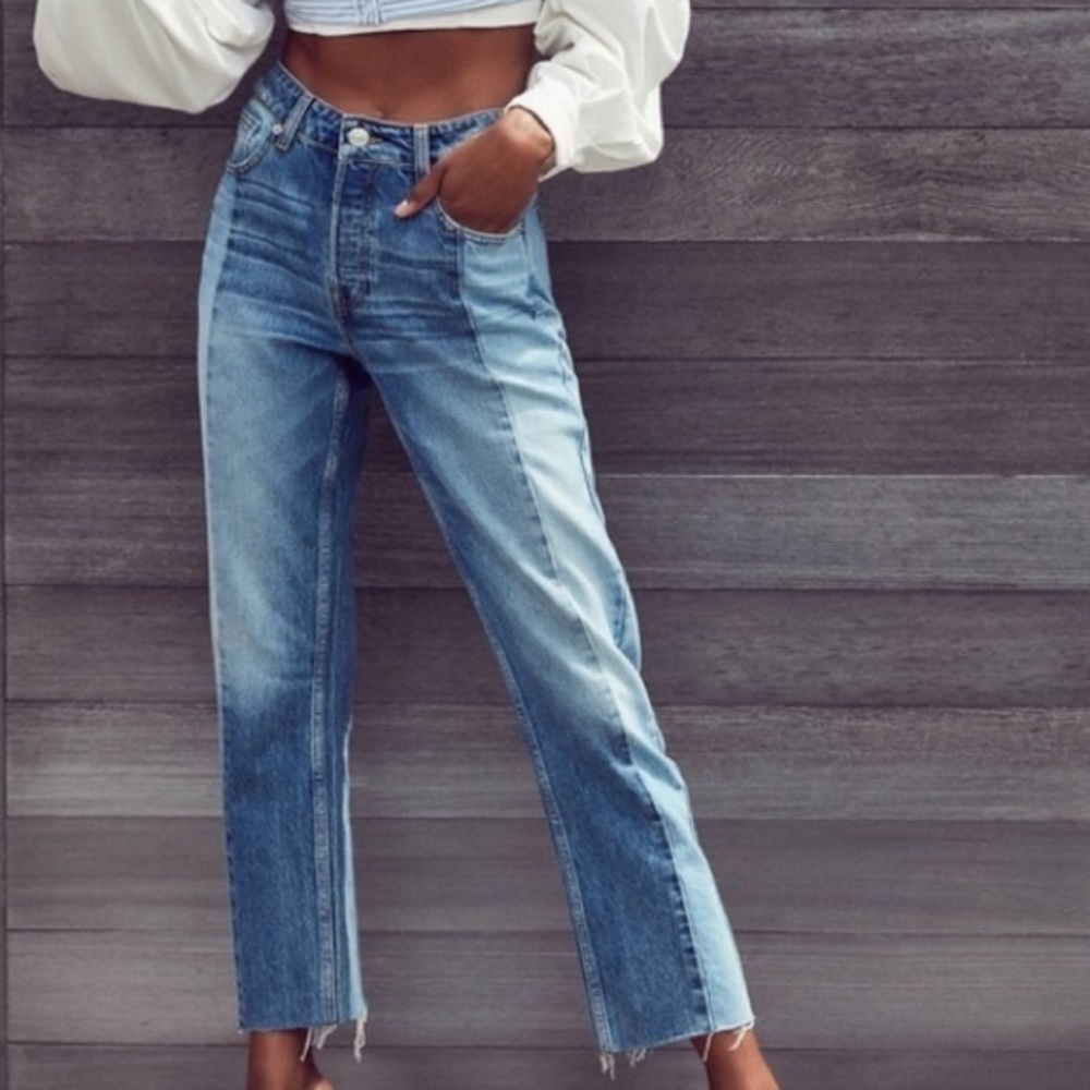Urban two tone loose fit jeans